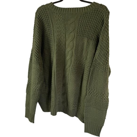 Time and Tru Womens XXL Green Sweater Knit Classic - Picture 2 of 10